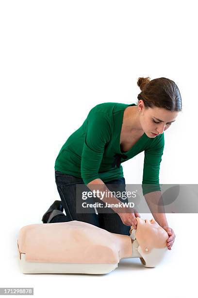 first aid cpr - clear airway - first aid kit stock pictures, royalty-free photos & images