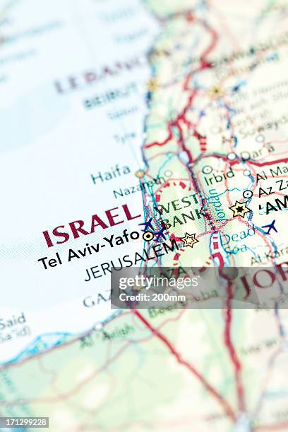 map of israel - israel palestine stock pictures, royalty-free photos & images