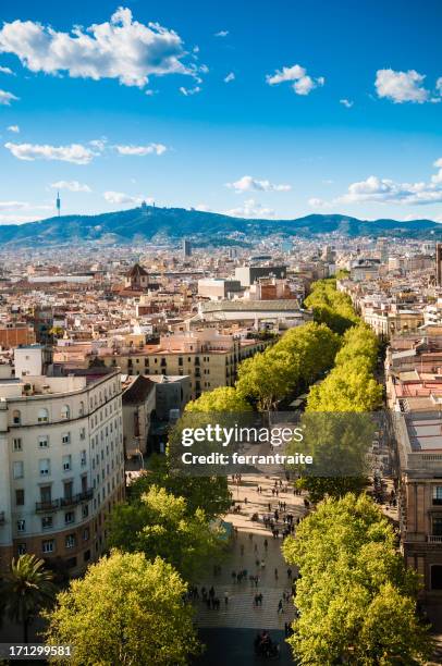 barcelona ramblas - barcelona skyline stock pictures, royalty-free photos & images
