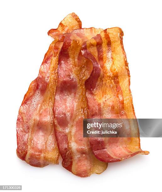 hot crispy bacon - bacon stock pictures, royalty-free photos & images