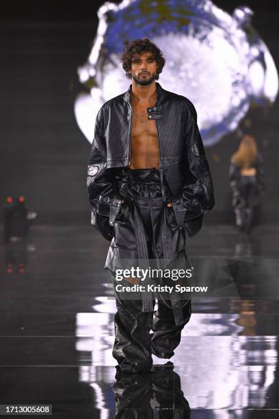 Marlon Teixeira walks the runway during "Le Défilé L'Oréal Paris - Walk Your Worth" Show as part of Paris Fashion Week at the Eiffel Tower on October...