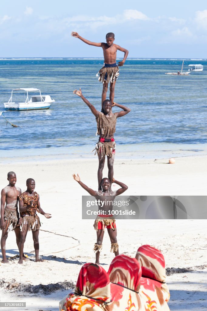 High Risk Acrobats Young Acrobats At Bamburi Beach Greetings High-Res Stock Photo - Getty ...