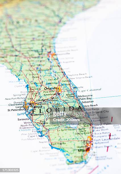 map of florida - west palm beach stock pictures, royalty-free photos & images