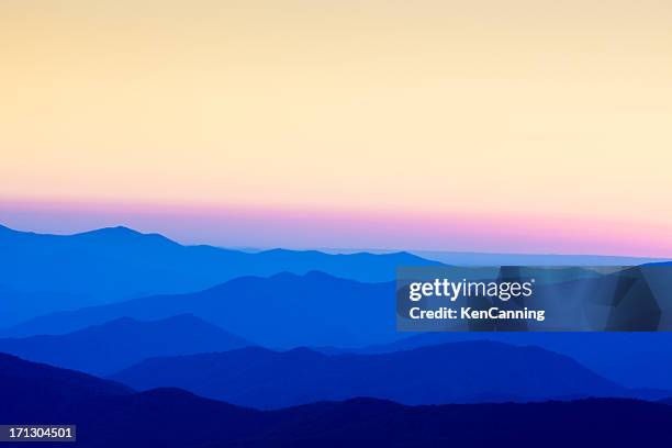 smoky mountains sunset - clingman's dome stockfoto's en -beelden