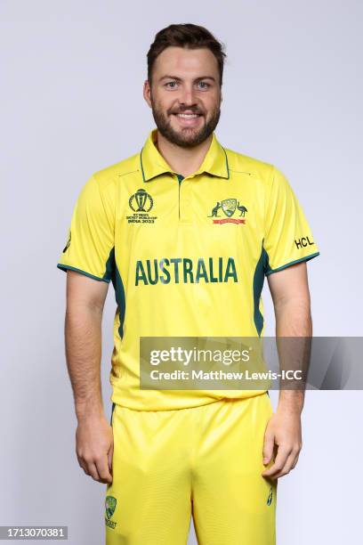 Josh Inglis of Australia poses for a portrait ahead of the ICC Men's Cricket World Cup India 2023 on October 02, 2023 in Hyderabad, India.