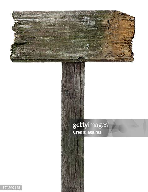 old wooden sign - wooden sign stock pictures, royalty-free photos & images