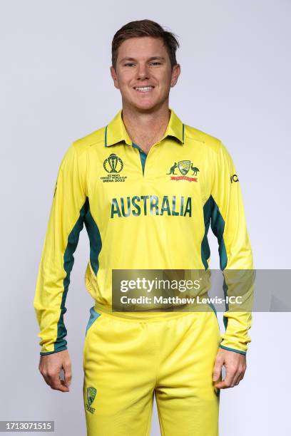 Adam Zampa of Australia poses for a portrait ahead of the ICC Men's Cricket World Cup India 2023 on October 02, 2023 in Hyderabad, India.