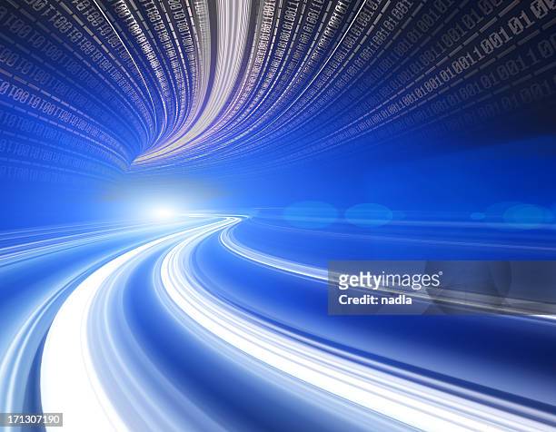 abstract velocidad de movimiento en la autopista túnel - cable car fotografías e imágenes de stock