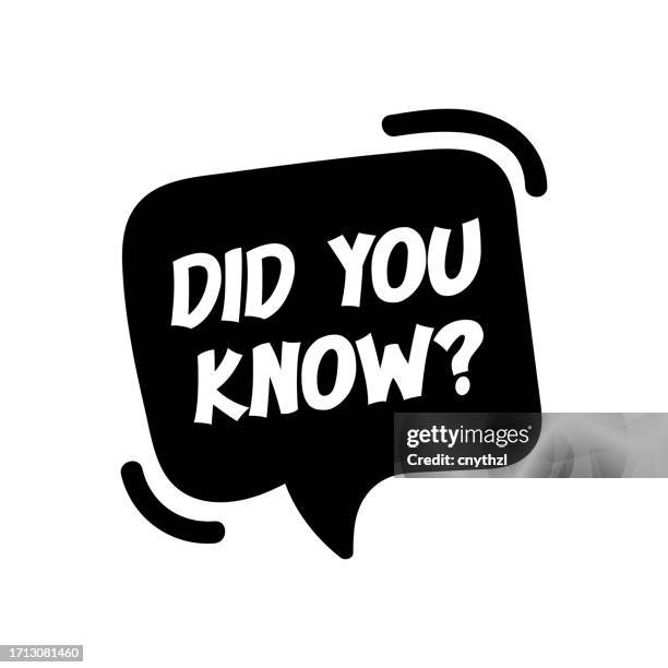did you know? label design with speech bubble - did you know stock illustrations