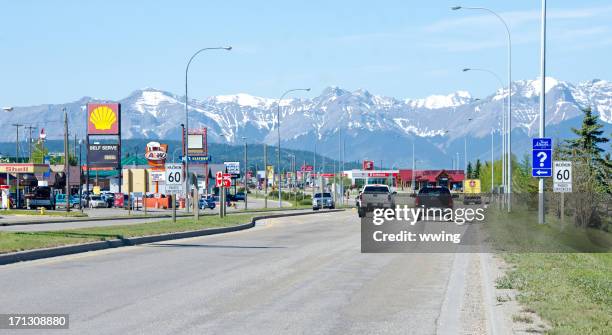 hinton and yellowhead highway - hinton alberta stock pictures, royalty-free photos & images
