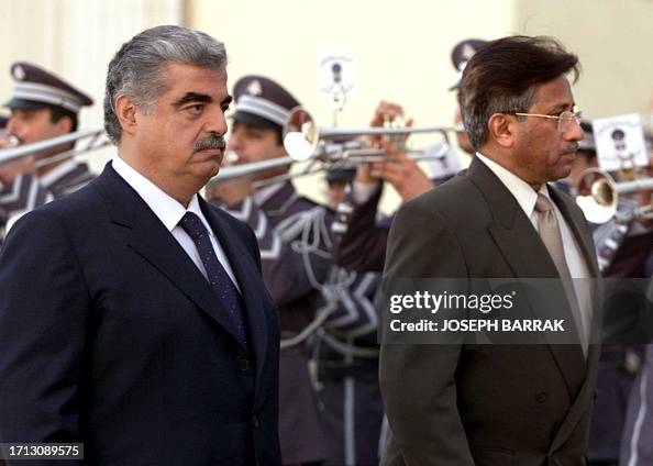 Pakistan Masat Rafiqu Lebanese Prime Minister Rafiq Hariri and Pakistani military ruler ...