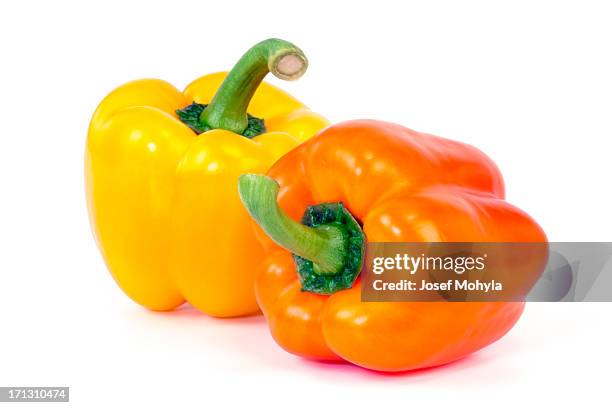 orange and yellow bell pepper - bell pepper 個照片及圖片檔