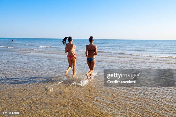at the beach in italy - rimini stock pictures, royalty-free photos & images