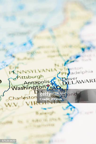 map of washington dc - richmond v maryland stock pictures, royalty-free photos & images