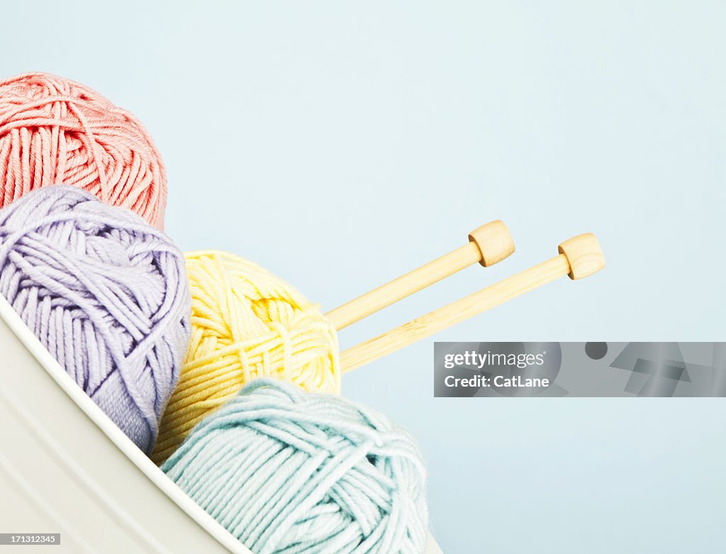 Yarn Collection with Knitting Needles