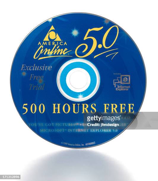 america online 500 hours free trial internet service compact disc - internet explorer stock pictures, royalty-free photos & images