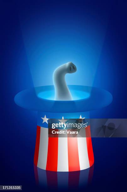 elephant in a patriot hat - uncle sam hat stock illustrations