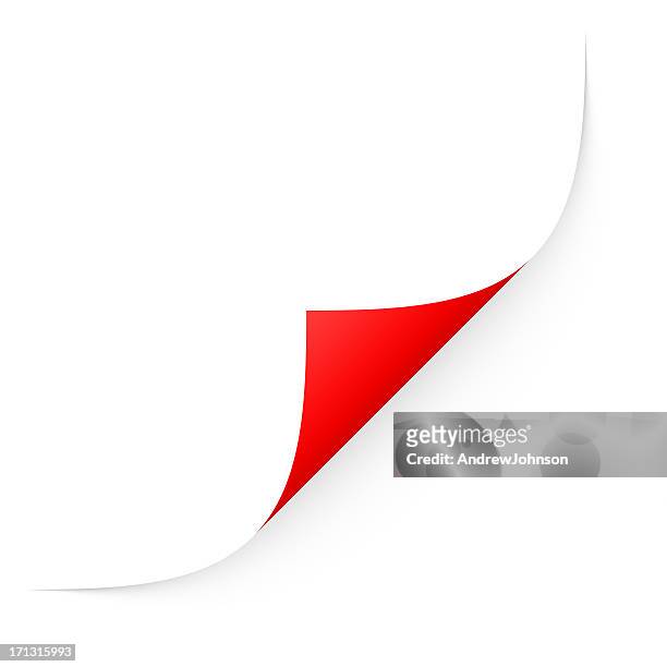 red page curl - bent stock pictures, royalty-free photos & images