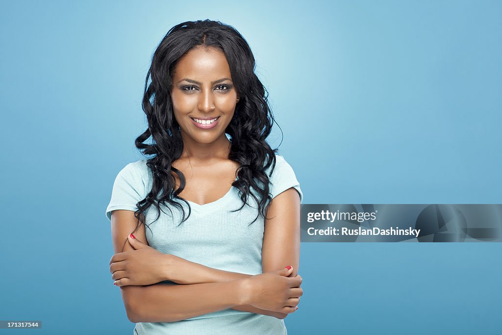 Portrait of young beautiful woman.