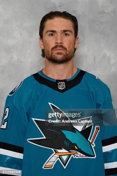 Ryan Carpenter of the San Jose Sharks poses for his official headshot for the 2023-2024 season at Tech CU Arena on September 20, 2023 in San Jose,...