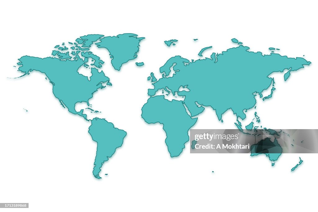 Simple Pretty Map Simple World Map High-Res Vector Graphic - Getty Images