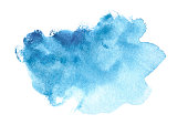 Abstract blue watercolor painted background
