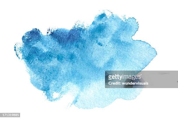 azul fundo abstrato aquarela pintados - watercolour paints - fotografias e filmes do acervo