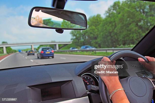 view front a front seat passengers seat  - rear view mirror stock pictures, royalty-free photos & images