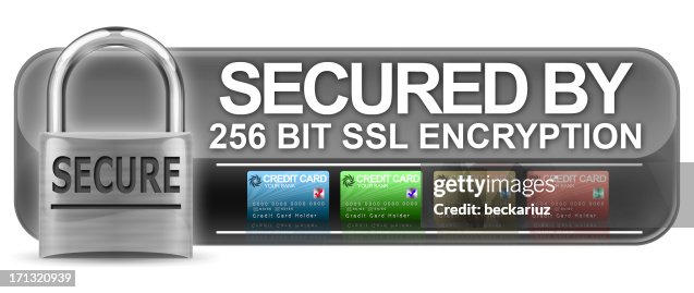 Encrypted 256 Bit Ssl Encryption Logo With Clipping Path High-Res Stock ...