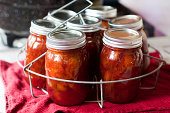 Making Plum Jam - Jars After the Boiling Water Bath