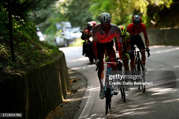 Lawrence Warbasse of The United States and Ag2R Citroen Team competes in the breakaway during the 104th Coppa Bernocchi, GP Banco BPM a 186.65km one...