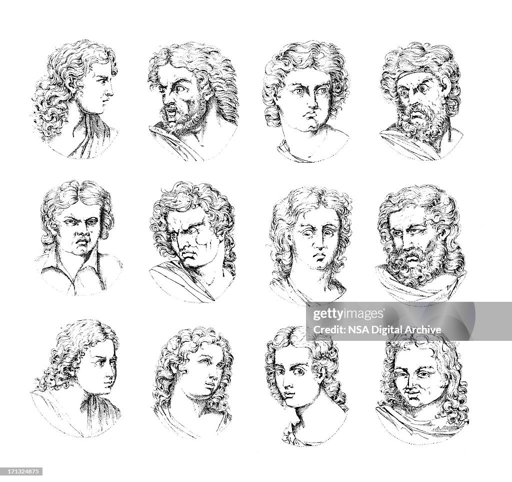 Someone Face Set Of Human Faces Emotion And Expression Illustration Portraits High ...