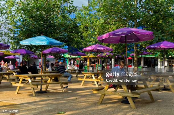 world square, in london's olympic park - food court stock pictures, royalty-free photos & images