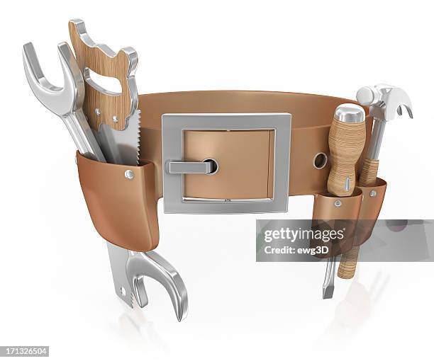 tool belt with tools - tool belt stock pictures, royalty-free photos & images