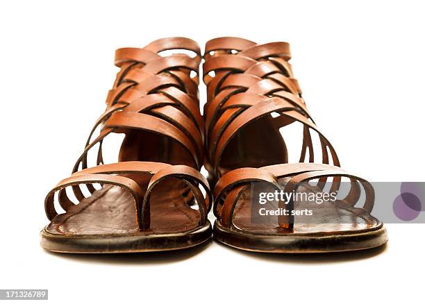 leather sandals - putten stock pictures, royalty-free photos & images