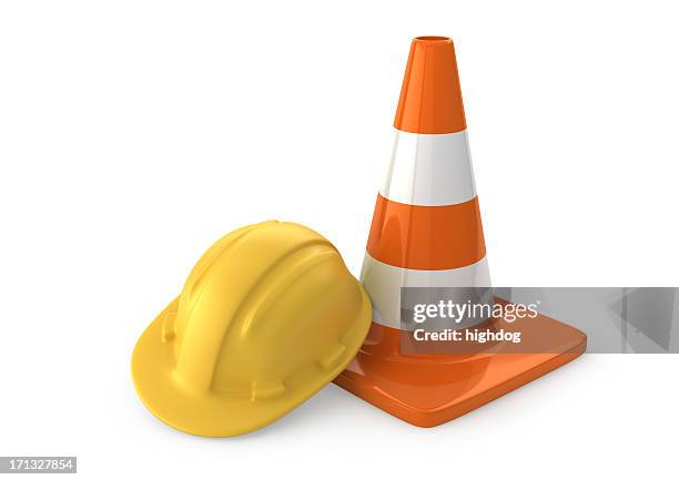 under construction - hard hat white background stock pictures, royalty-free photos & images