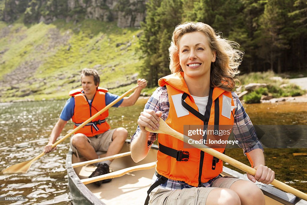 Couple On Canoe Trip