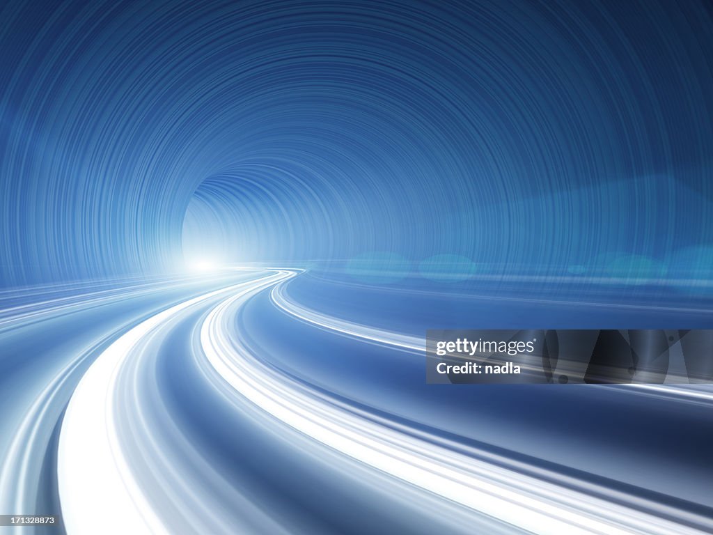 Abstrakte Geschwindigkeit Bewegung im Autobahn-tunnel
