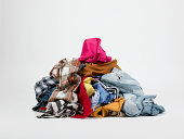 Piles of clothes