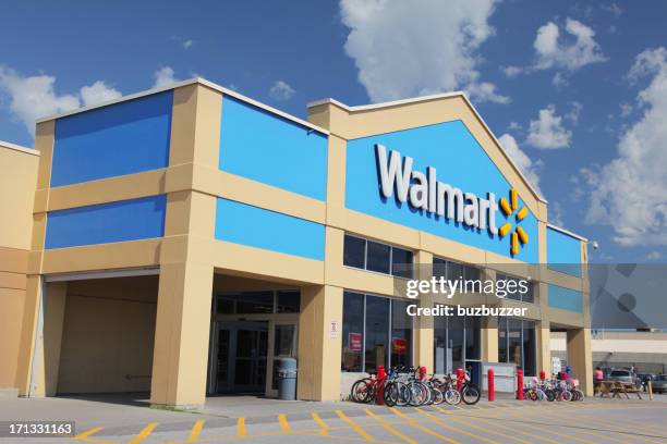 walmart store building exterior - walmart store stock pictures, royalty-free photos & images