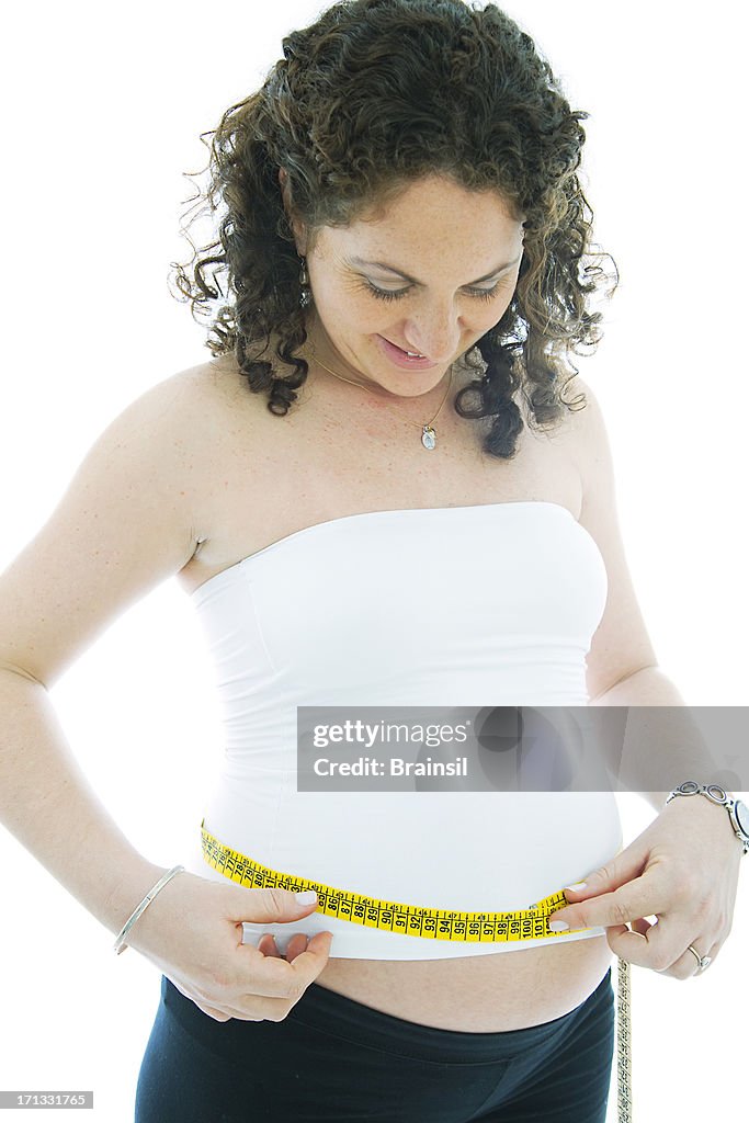 Pregnant Woman with Centimeter