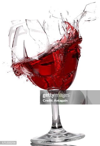 wine glass breaking - shattered glass bildbanksfoton och bilder