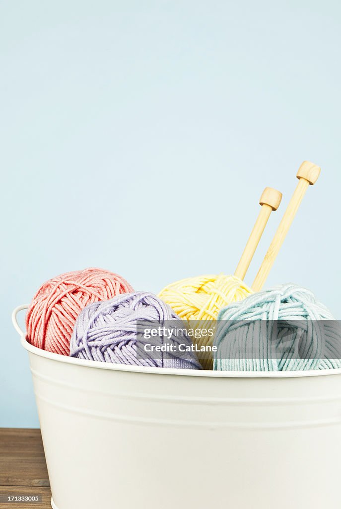 Yarn Collection with Knitting Needles