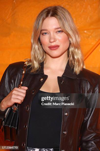 Léa Seydoux attends the Louis Vuitton Womenswear Spring/Summer 2024 show as part of Paris Fashion Week on October 02, 2023 in Paris, France.