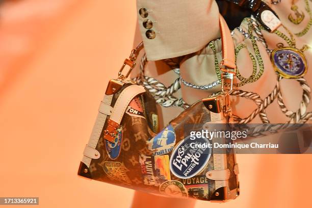 Model, detail, walks the runway during the Louis Vuitton Womenswear Spring/Summer 2024 show as part of Paris Fashion Week on October 02, 2023 in...