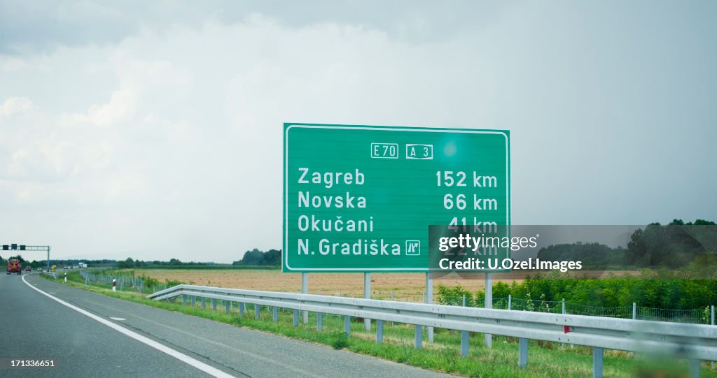 Road Sign in Croatia