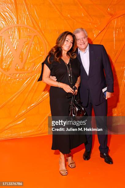 Katia Assous and Sidney Toledano attend the Louis Vuitton Womenswear Spring/Summer 2024 show as part of Paris Fashion Week on October 02, 2023 in...