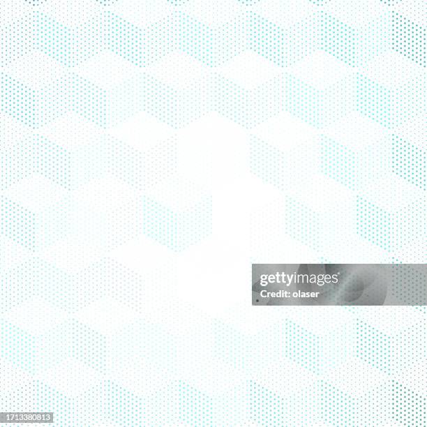a light blue cube pattern adorned with differently sized dots, creating a visually playful and geometrically appealing design. - playful pattern stock illustrations