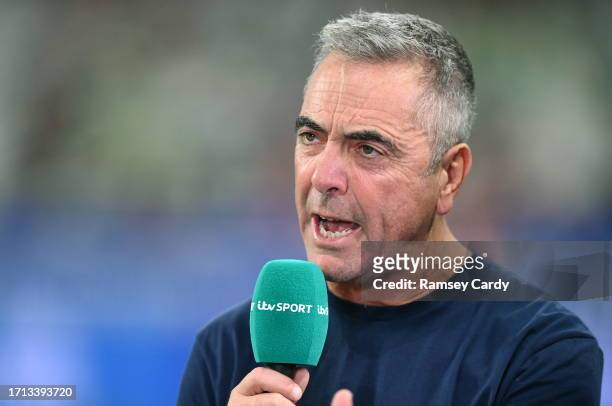 Paris , France - 7 October 2023; Actor James Nesbitt before the 2023 Rugby World Cup Pool B match between Ireland and Scotland at the Stade de France...