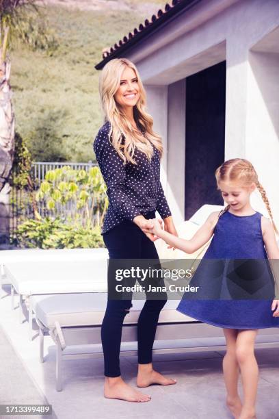 Personality Christina El Moussa is photographed with daughter Taylor for People Magazine on February 13, 2017 in Yorba Linda, California.